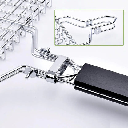 Portable Folding Grill Basket For Fish Vegetables Shrimp BBQ Camping Grilling Rack Outdoor Barbecue Accessories