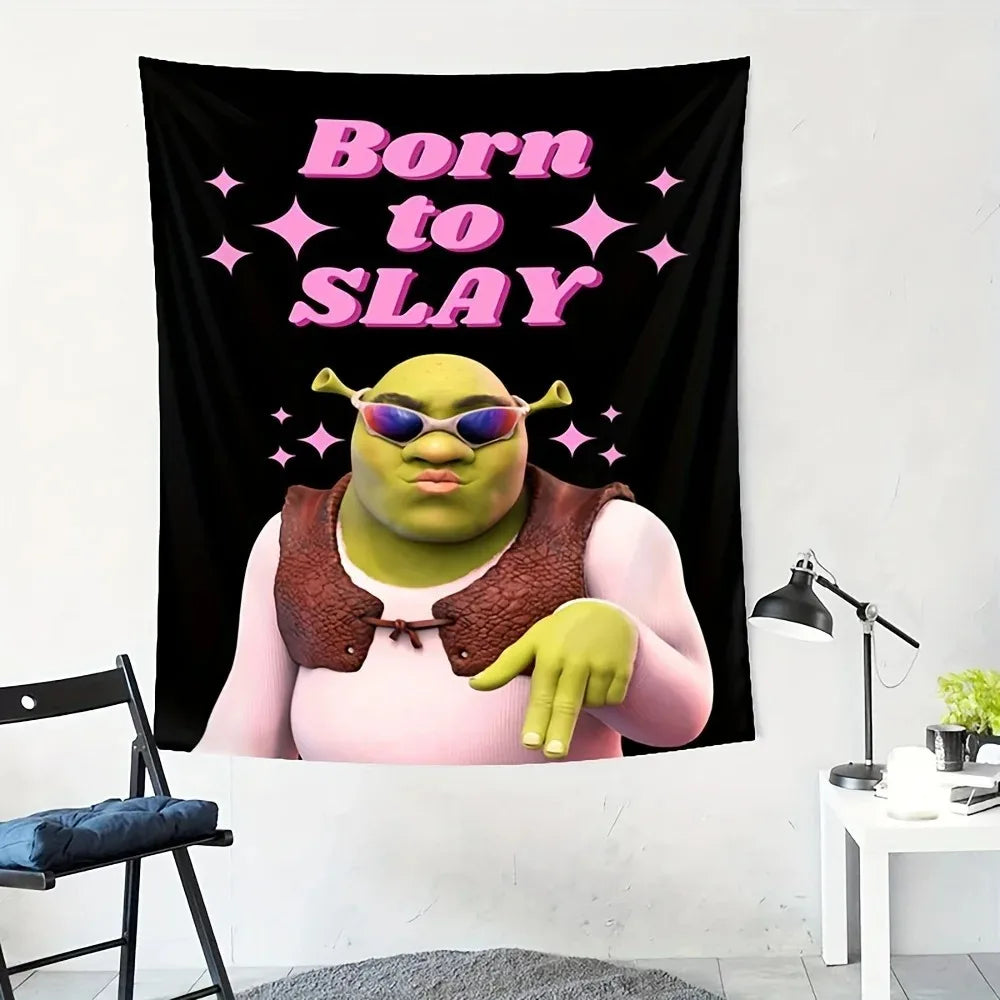 Wallpaper designed for Slay Shrek, suitable for bold and unique home decoration, with interesting and distinctive charm