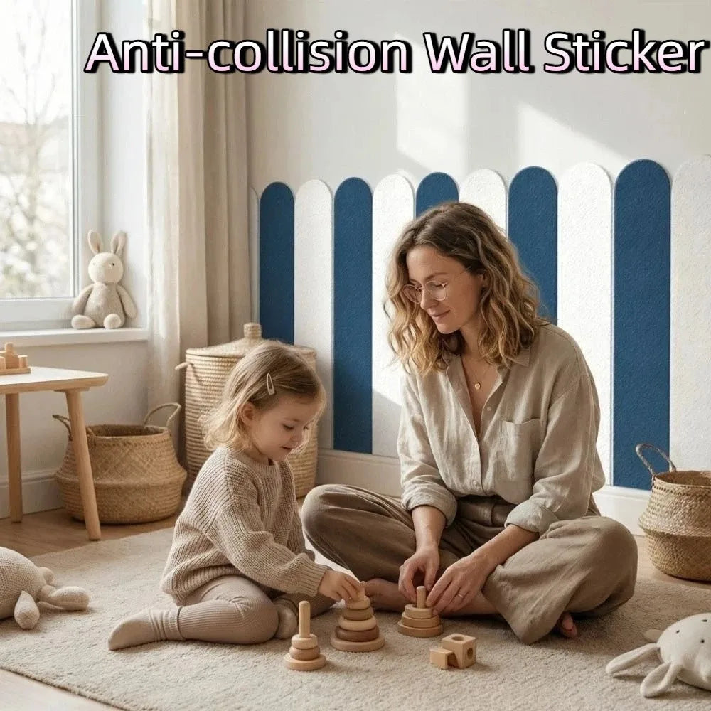 10 pieces/set Self-adhesive Anti-collision Wall Sticker Solid Color Thickening Moisture Resistant Wallpaper Waterproof