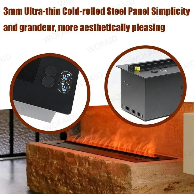 Smart Steam LED Simulated Flame Atomization Fireplace TV Decorative Fireplace Mobile App Smart Fireplace -Phone Control Fire Pit