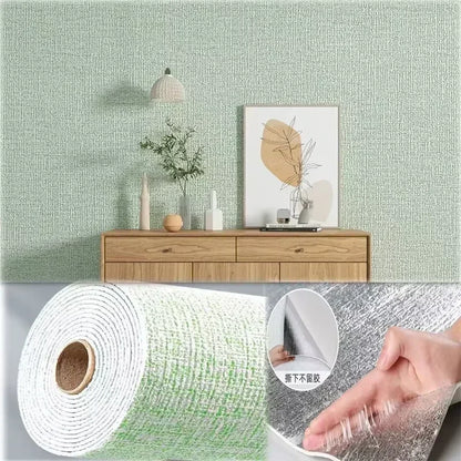 Self Adhesive 3D Linen Foam Wallpaper Waterproof PVC Wall Sticker for  Home Decor Living Room Dorm Decoration Wallpaper