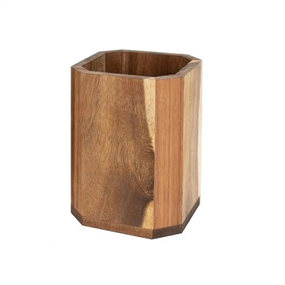 Kitchen Utensil Organizer Wooden Utensil Holder Wood Utensil Holder Rotating Countertop Organizer with Non-slip for Spatulas