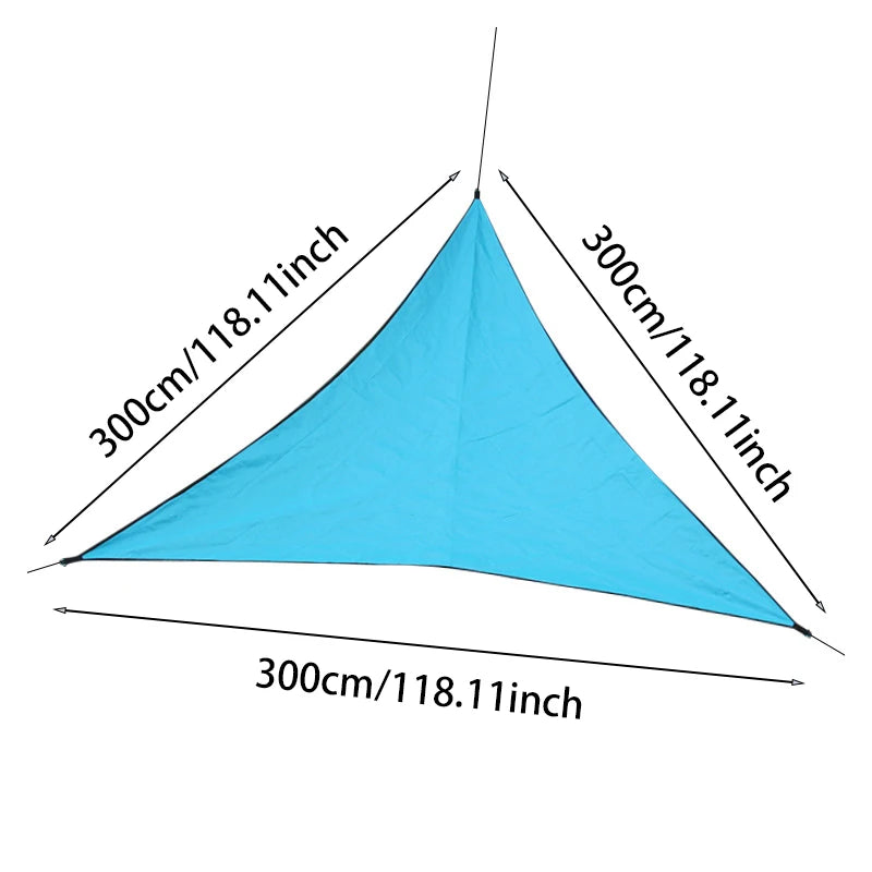 1 Pcs Outdoor Household Blue Triangular Canopy Sunshade Sun-proof Sun Sail Suitable For Outdoor Courtyard And Balcony