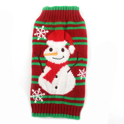 Winter Dog Sweater Christmas Deer Print Knitted Clothes Chihuahua Coat French Bulldog Jacket Puppy Warm Outfit Pet Supplies