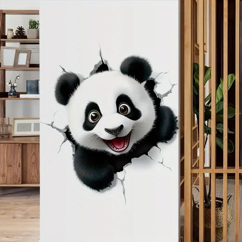 1pc of New Panda Stickers Featuring Animal Designs Perfect for Home Decor These Waterproof And Tear-Resistant Wallpaper Stickers