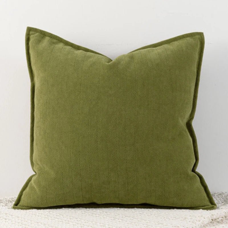Cozy Solid Chenille Throw Pillow Covers - Nordic Design, 45x45/50x50/60x60/65x65cm, Ideal for Living Room & Bedroom Decor