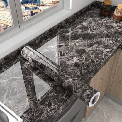 Marble Pattern Wallpaper, Self Adhesive Wall Sticker, Waterproof & Oil-proof Wall Decal, Wall Decor for Home Kitchen Living Room