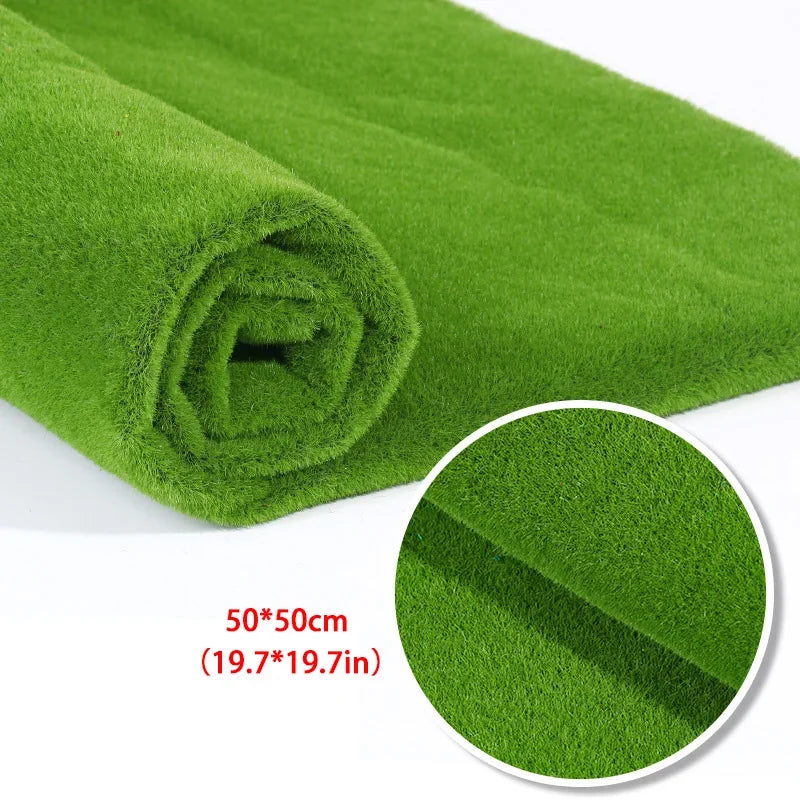 50X50cm Artificial Grass Rug Fake Moss Lawn Garden Landscape Turf Roll Festival Wedding Decoration  Mat Carpet