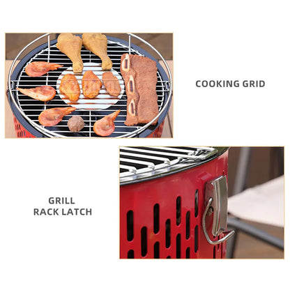 Tea Brewing Campfire Grill, Portable Outdoor Barbecue Fire Pit, Multi Purpose Household Camping Stove