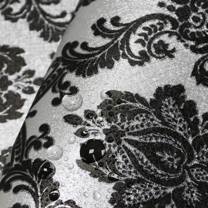 Peel and Stick Wallpaper for Bedroom Black Contact Paper Black and Silver Self Adhesive Wallpaper Decor Vinyl Film WallCovering