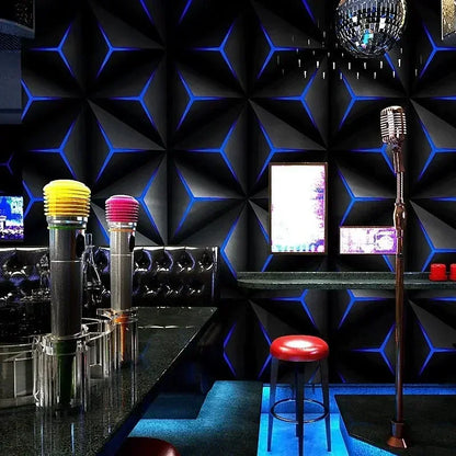 Ktv Decoration Wallpaper 3D Three-dimensional Plane Geometric Pattern Theme Box Background Wallpaper Mural Wallpaper