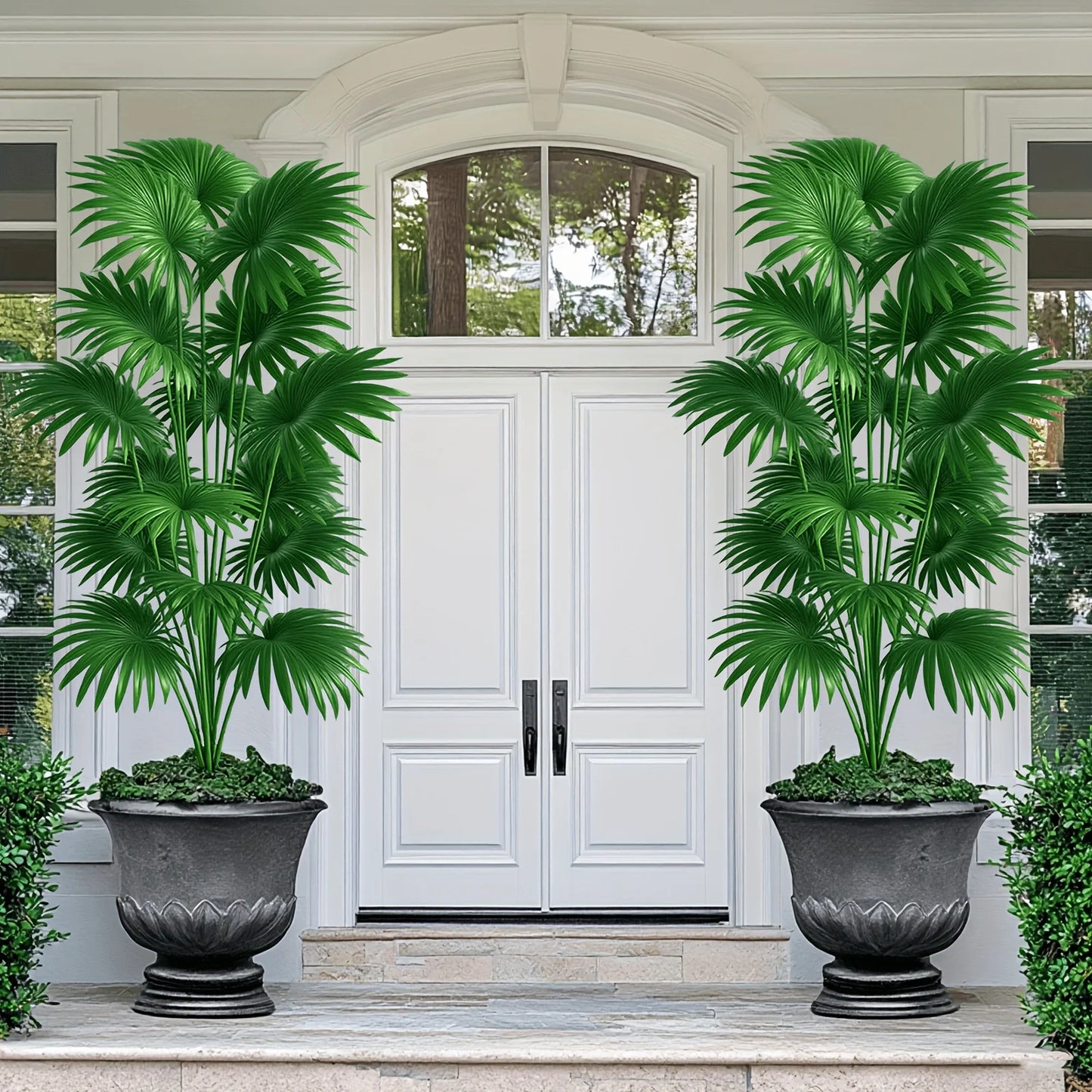 43.30 inches tall artificial palm tree - large fake tropical plant suitable for indoor outdoor decoration without pot