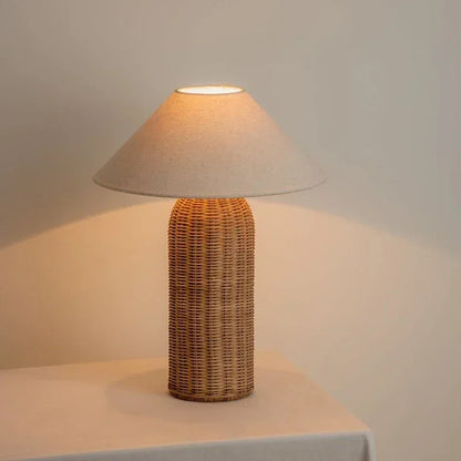 Rustic table lamps Wabi-sabi style rattan table lamp Designer Art brown lamp Hotel Study Home Decoration Bedroom Bedside lights