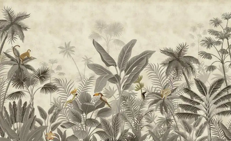 Custom 3D Tropical Rainforest Wallpaper Mural Animals Monkey Wallpapers for Living Room Background Wall paper home decor Sticker
