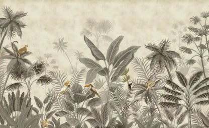 Custom 3D Tropical Rainforest Wallpaper Mural Animals Monkey Wallpapers for Living Room Background Wall paper home decor Sticker