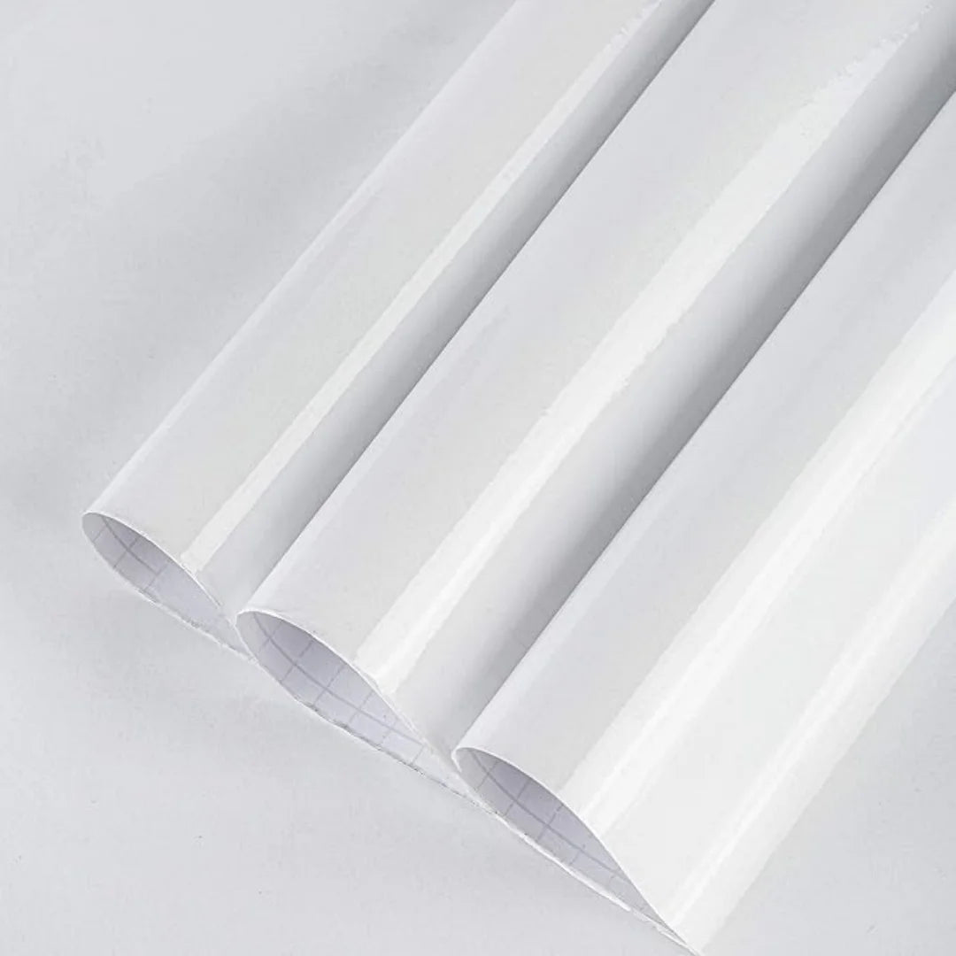 1pc 30cmx5m Pearl Film White Waterproof Wallpaper Room DIY Self-adhesive Wardrobe Kitchen High Gloss Paste Furniture Wall Sticke