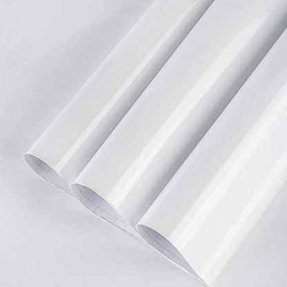 1pc 30cmx5m Pearl Film White Waterproof Wallpaper Room DIY Self-adhesive Wardrobe Kitchen High Gloss Paste Furniture Wall Sticke