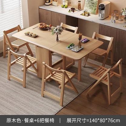 Rustic Dark Dining Tables Folding Nordic Modern Multifunctional Dining Tables Elegant Vintage Table A Manger Pliante Furnitures