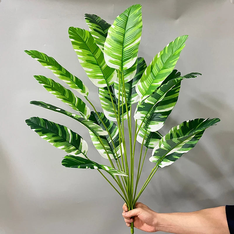 Artificial Bird of Paradise Plant 63'' Fake Palm Tree Feaux Plants in Pot Faux Banana Tree for Indoor Outdoor Home Office Decor