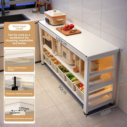 Kitchen Storage Shelf Metal Frame Organizer Stand for Microwave Oven Pantry Furniture for Home Dining Room Restaurant