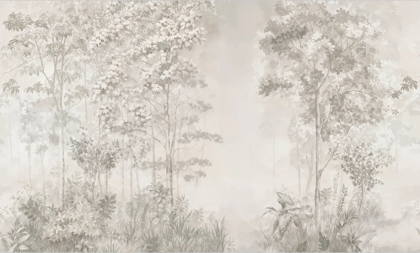 Customized French Wallpaper TV Background Wall Wallpaper Hand Drawn Black and White Forest Living Room Bedroom Papier Peint