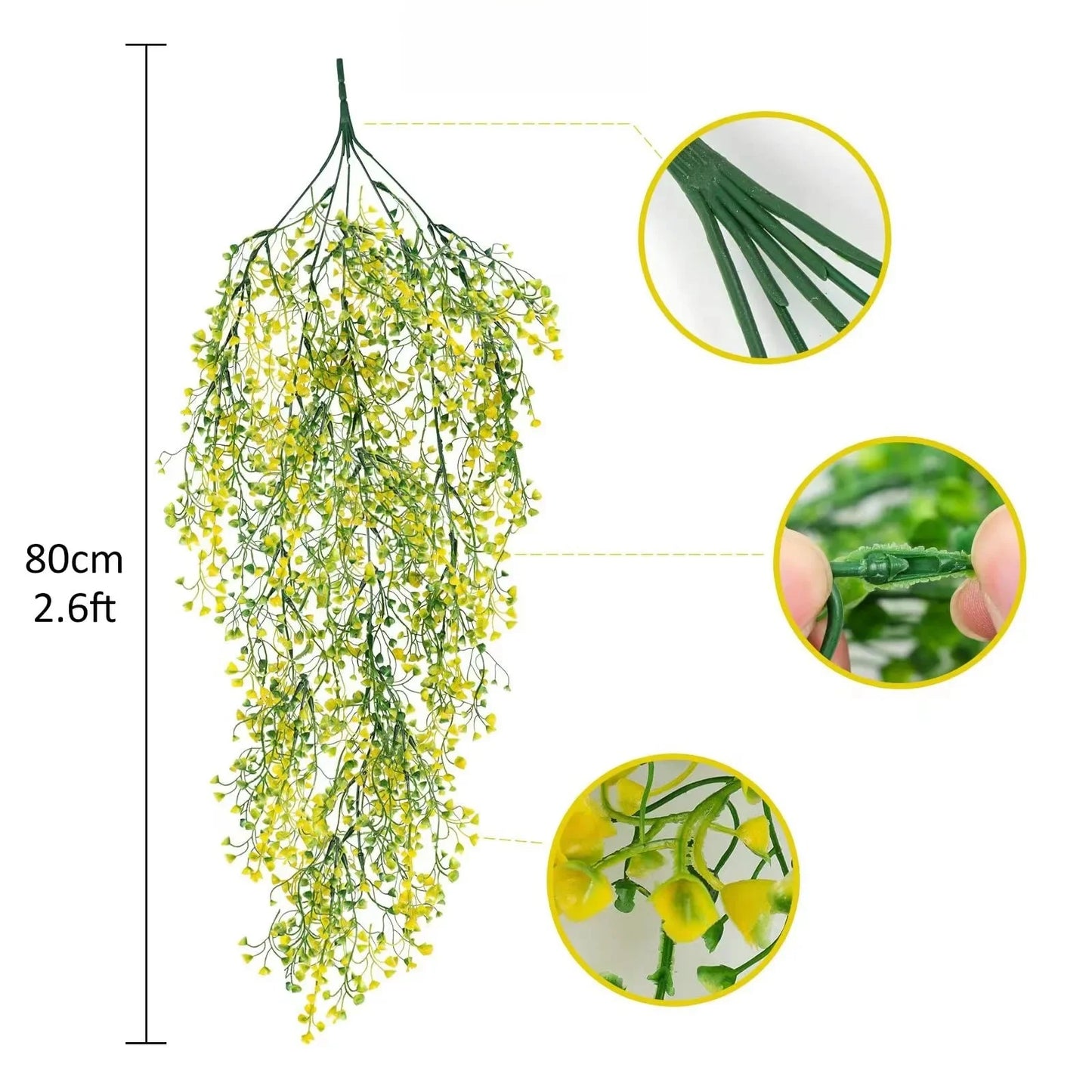 1pc Artificial Hanging Wisteria Flowers - UV Resistant Faux Plants for Home,  Parties - Versatile Indoor & Outdoor Decorations