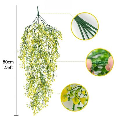 1pc Artificial Hanging Wisteria Flowers - UV Resistant Faux Plants for Home,  Parties - Versatile Indoor & Outdoor Decorations