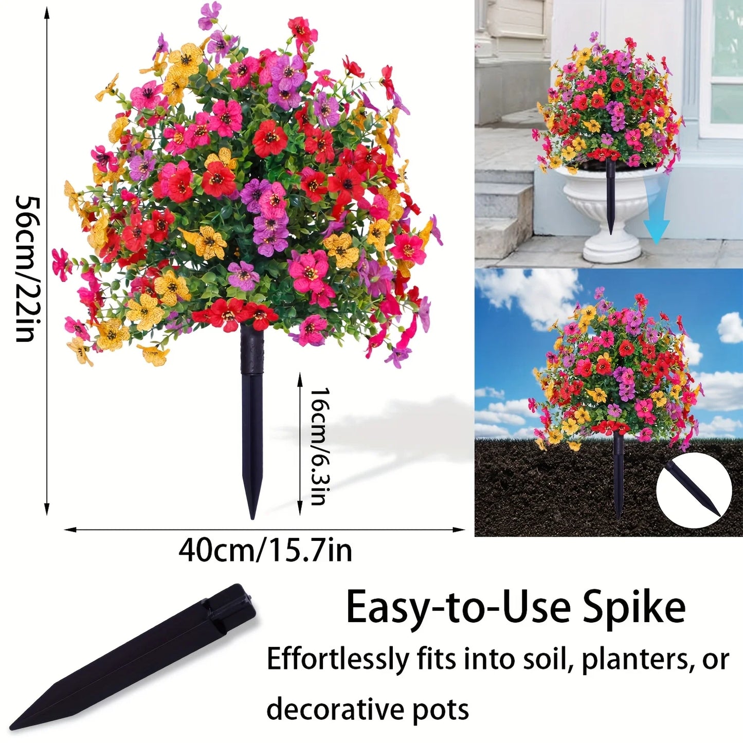 2pcs, Artificial Plant Flowers, Suitable for Outdoor Courtyard Decoration, Indoor Home Decoration, Balcony, Artificial Trees