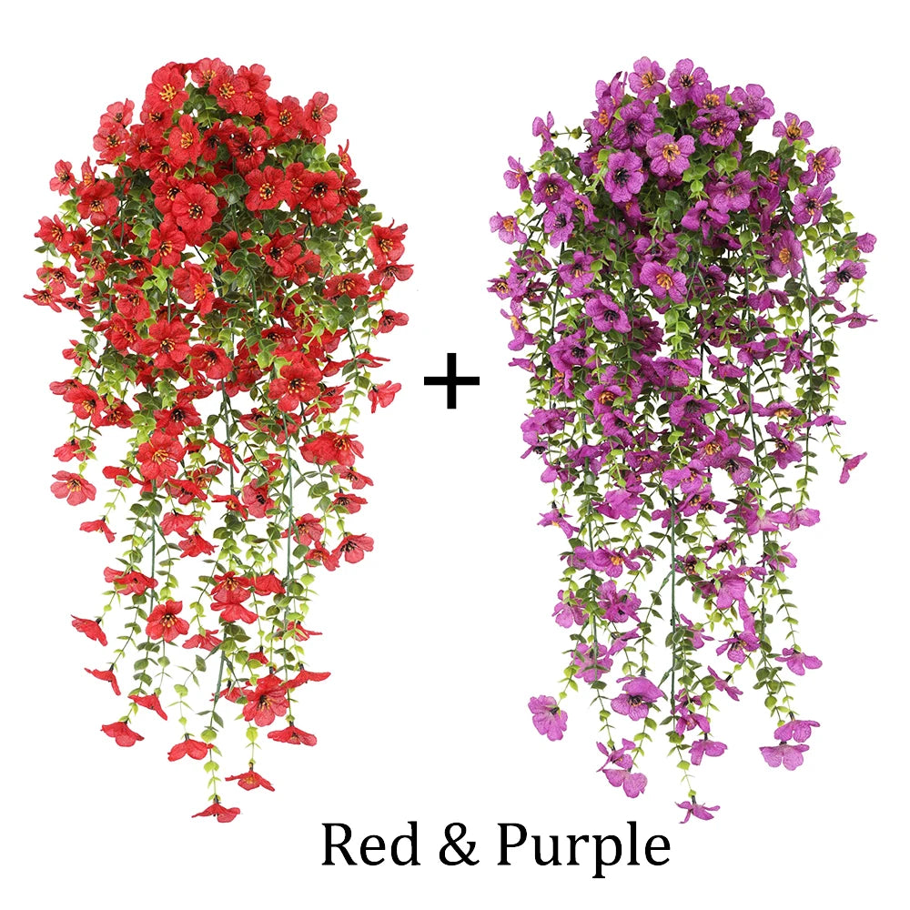 2PCS Artificial Hanging Flowers Silk Daisy Eucalyptus Garland for Outdoor Indoor Home Room Yard Decor Spring Summer Fake Plants