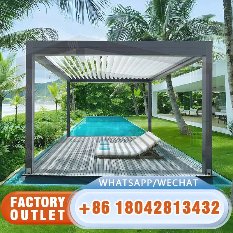 3X3 3X4 4X4 6X4m Outdoor Aluminium  for Garden Patio Balcony Pergola