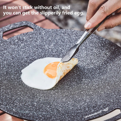 BISINNA 30CM Outdoor BBQ Grill Pan Non Stick Stovetop Baking Tray Korean Roastig Grill Plate Camping Equipment