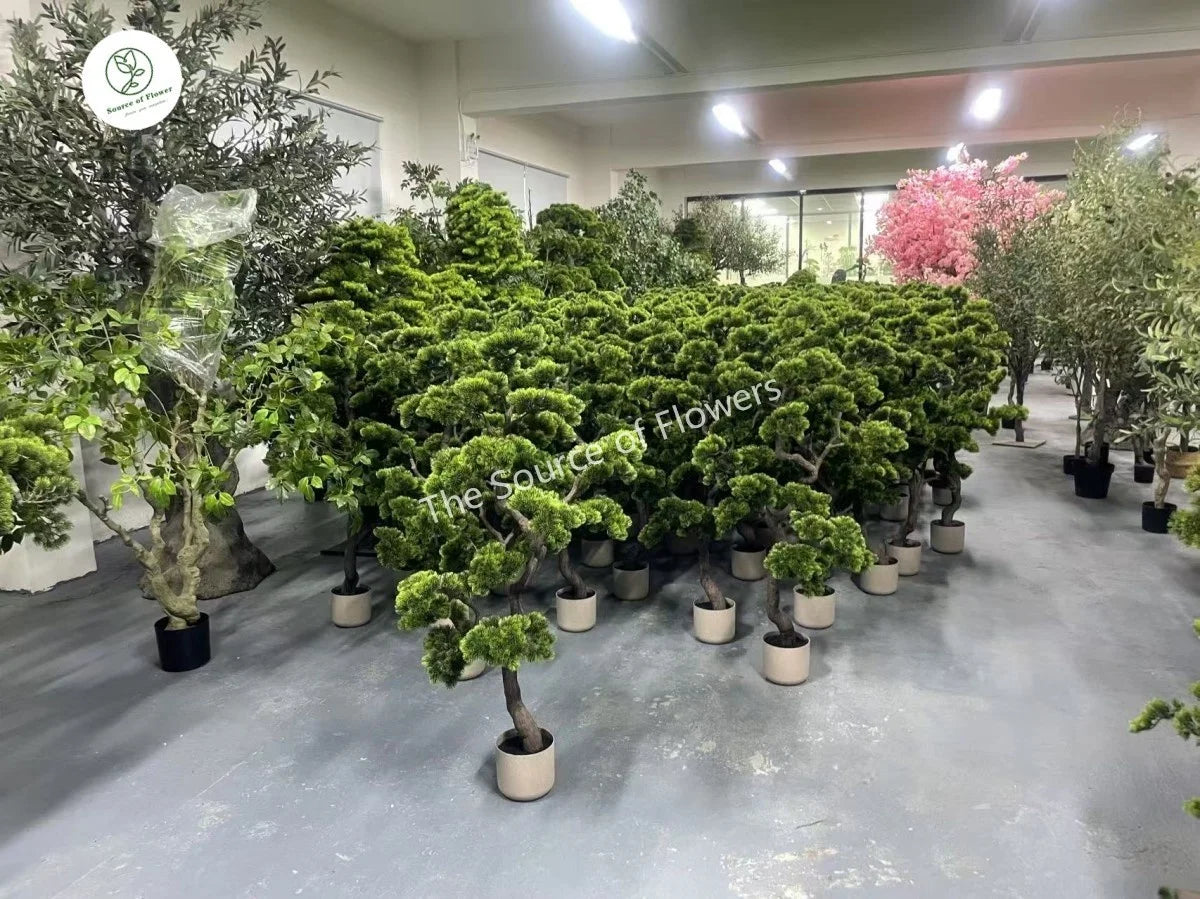 Artificial Cedar Pine Tree Indoor Outdoor Artificial Plant Fake Evergreen Tree for Garden Landscaping Home Decor