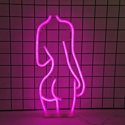 Women's contoured LED neon lights USB or battery powered bedroom walls, bar club studios, game rooms, birthday party decorations