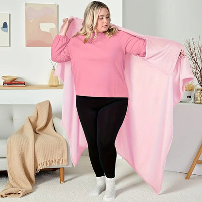 Cozy Flannel Winter Wearable Blanket Thickened Sofa Throw Blanket Washable Soft Leisure Blanket Winter