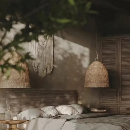 Bamboo Pendant Lamp Wabi Sabi Style Japanese Living Room Retro Lamp Chinese Homestay Bedroom Tea Room Zen Restaurant Lighting