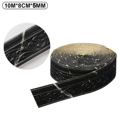 Self-Adhesive Trim Flexible Wallpaper Border Wall Trim Line Skirting Border Decor 3D Pattern Living Room TV Background Stickers