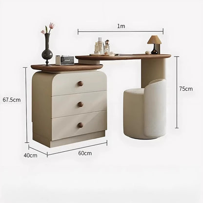 Adjustable Rustic Dressing Table Apartment Drawer Solid Wood Dressing Table Stool Drawer Penteadeira De Maquiagem Home Furniture