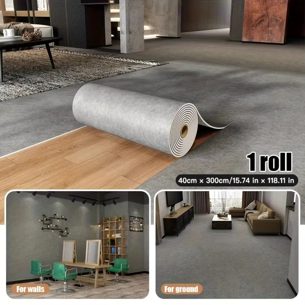 Self-Adhesive Vinyl Wallpaper 3 Meters×40cm Concrete Texture Foam Wall Panels Interior Decor Thickened Waterproof Wall Stickers