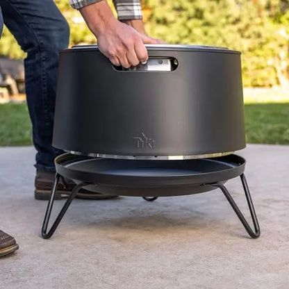 Smokel Fire Pit 20-Inch – Portable Outdoor Wood Burning Fire Pit for Patio, Backyard & Camping, Stainl Steel, Removable