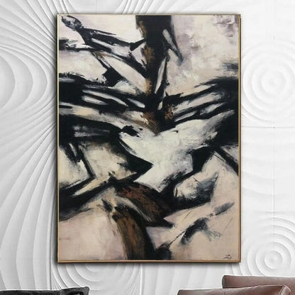 Mhemyo Large White and Gold Abstract Oil Painting Textured Minimalist Wall Art Handmade Luxury Canvas Modern Neutral Home Decor