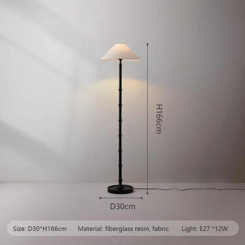 Wabi-Sabi Style Retro Bamboo Floor Lamps New Chinese Living Room Sofa Side Standing Table Lights Lighting Bedroom Bedside Lamp