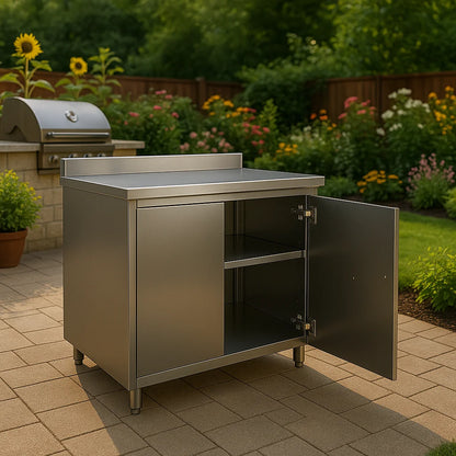 Modern Stainless Steel Cabinet Weatherproof Outdoor & Apartment BBQ Kitchen Design