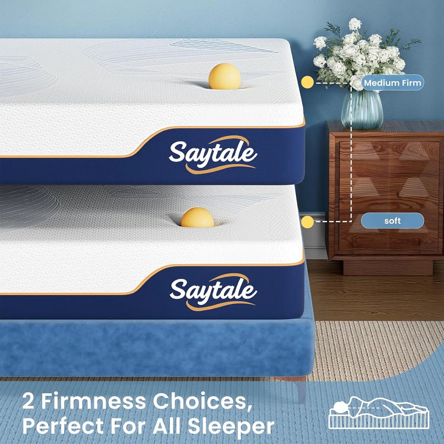 Queen Size Mattress 12 Inch Cooling Gel Memory Foam Mattress for Pressure & Pain Relief Fiberglass Free Firm for Soft, Custom