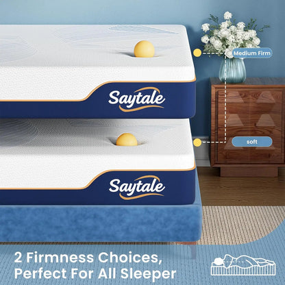 Queen Size Mattress 12 Inch Cooling Gel Memory Foam Mattress for Pressure & Pain Relief Fiberglass Free Firm for Soft, Custom