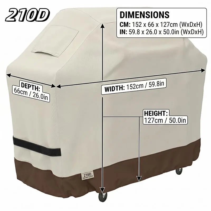 210D Oxford BBQ Cover,Outdoor Grill Cover All-Season Universal BBQ Hood ,Suitable for Camping and Barbecue Essential Accessories