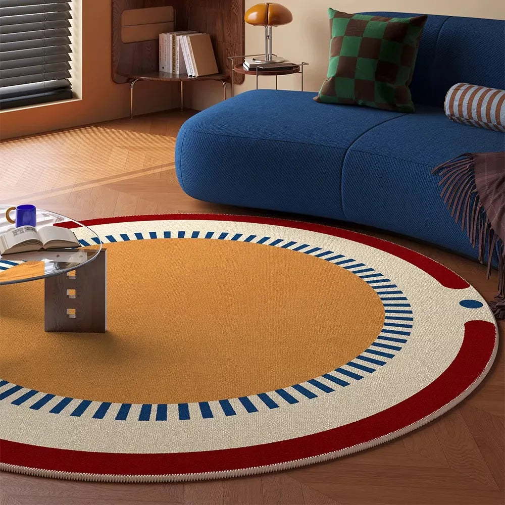 Vintage Round Rug Living Room Carpet Light Luxury Soft Mat Bedroom Rugs for Bedroom Bedside Floor Mats Alfombra Salón שטיח לסלון