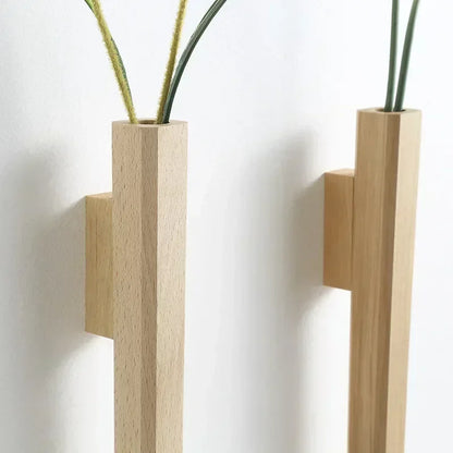 Wall Hanging Vase Home Wall Decoration Porch Living Room Bohemian Style Wooden Solid Wood Flower
