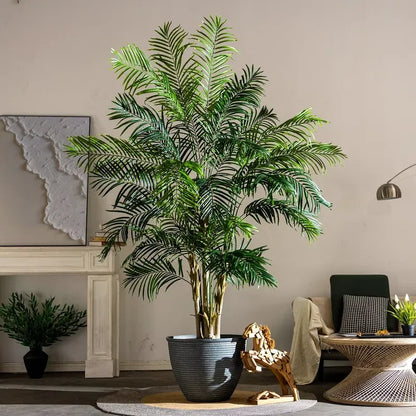 Artificial Lady Palm Bamboo Palm Tree Artificial Plant Taro Tree Green Plant with Pot for Outdoor Indoor Decoration