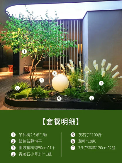 Artificial Bell Tree Show Window Decoration Drunk Wood Green Plant Landscape Indoor and Outdoor Ornaments