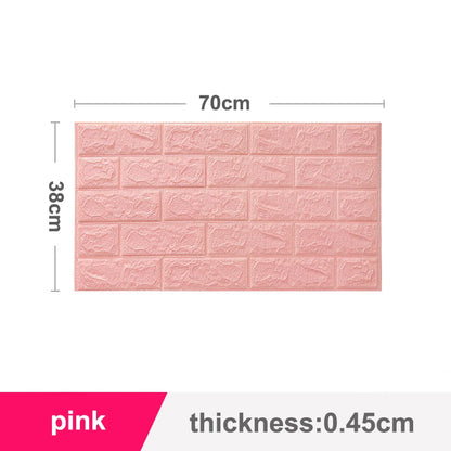 70x38cm Self adhesive Waterproof TV Background Brick Wallpapers 3D Wall Sticker Living Room Wallpaper Mural Bedroom Decorative